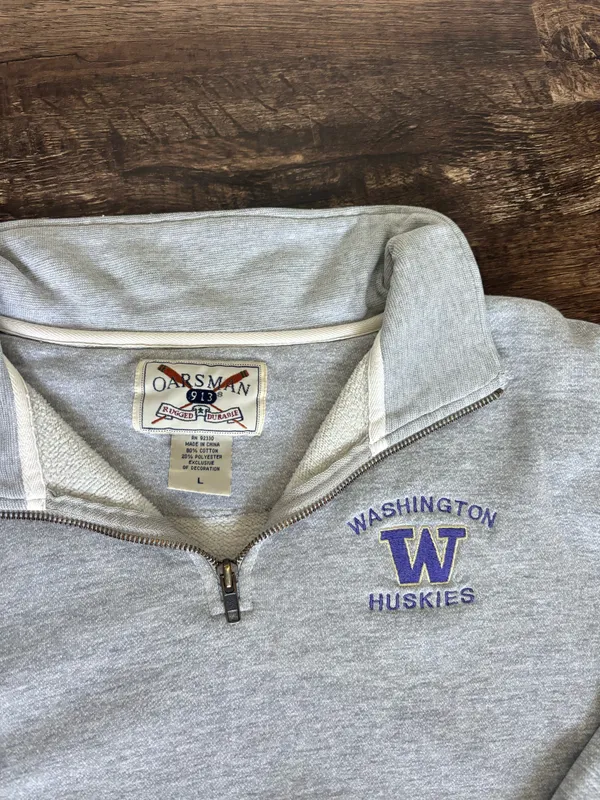 Vintage Quarter Zip Gray Size L - Image 2