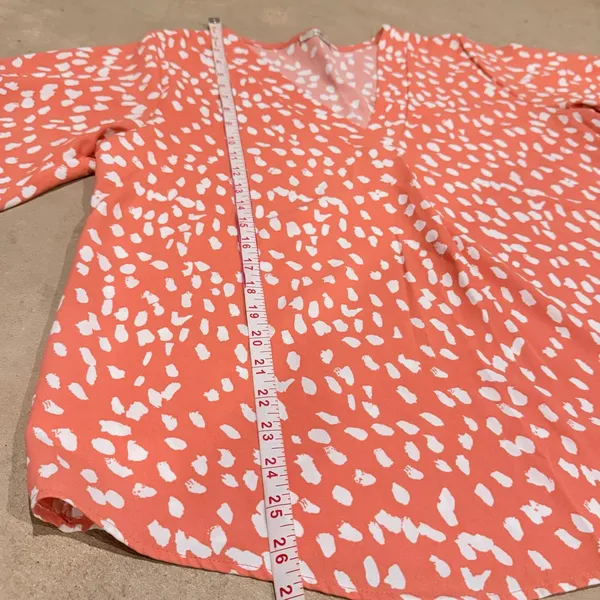 JODIFL Coral and White Patterned Blouse - Image 6