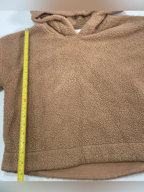 Abercrombie & Fitch Soft Collection Women's M Brown Teddy Bear Pullover Hooded - Image 2
