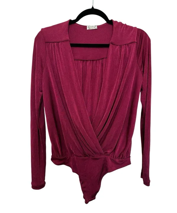 Intimately Free People Turnt Red Bodysuit Metallic Womens Size M - Image 5
