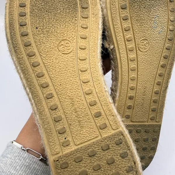 VERBENAS Pink‎ Suede Peep Toe Espadrille Flats Made in Spain Women Size 39 - Image 8