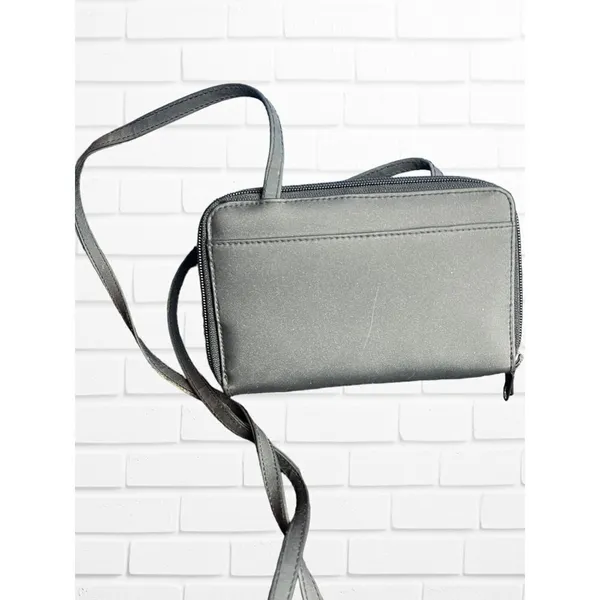 5/$25 Kathy Ireland Purse‎ Crossbody Grey Blue Flower Floral - Image 2