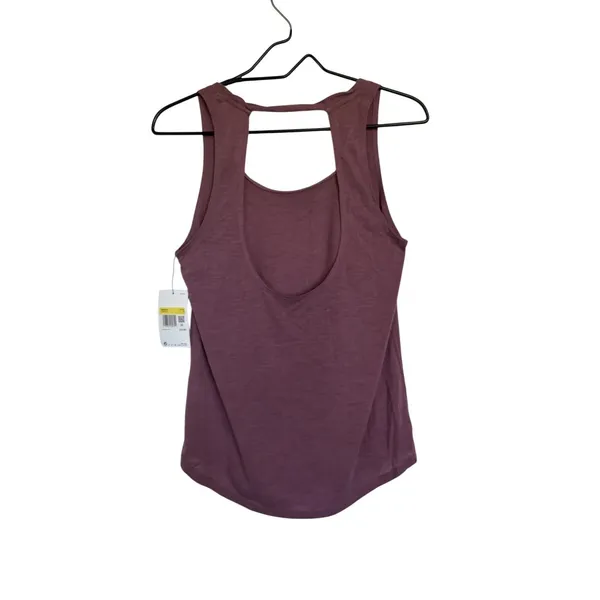 Nike Yoga‎ Womens Open Back Training Tank Top Plum Dust CJ3687-671 Small NWT - Image 9