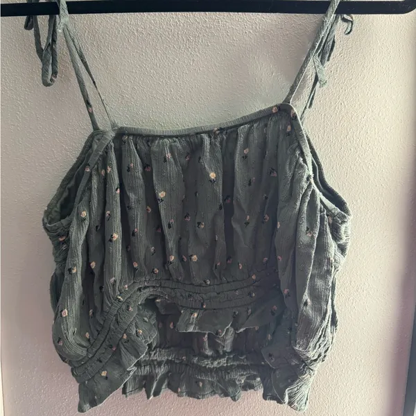 American Eagle Outfitters blue slate Smocked Embellished Camisole - Image 2