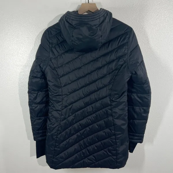 SPYDER Women Boundless Long Puffer Jacket Black Size S‎ ThermaWeb Quilted Hooded - Image 4