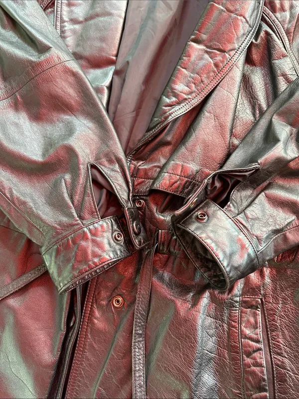 Wilsons Leather Black Leather Trench Jacket - Image 4