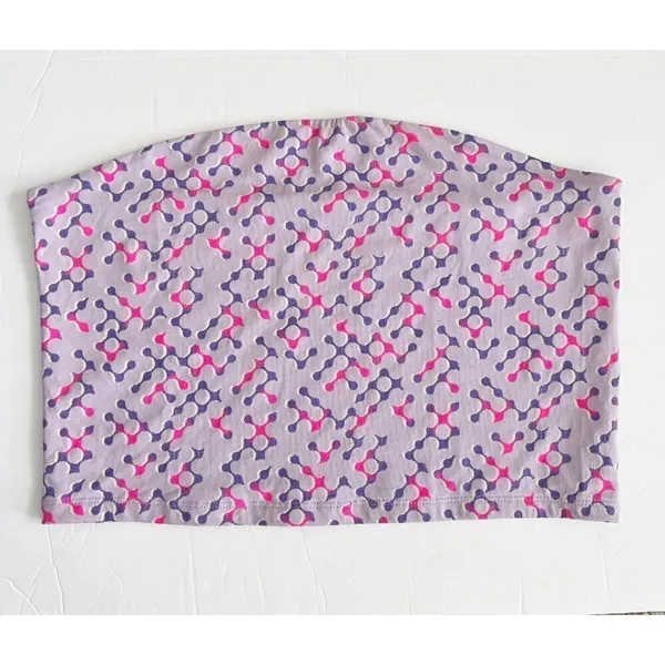 NEW BP. Nordstrom Purple Geometric Crop Tube Top L Retro Boho Strapless LARGE - Image 2