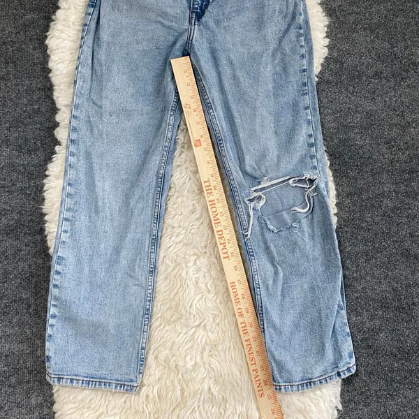 Abercrombie & Fitch Distressed Curve Love Light Wash Ultra High Rise Ankle Jeans - Image 6