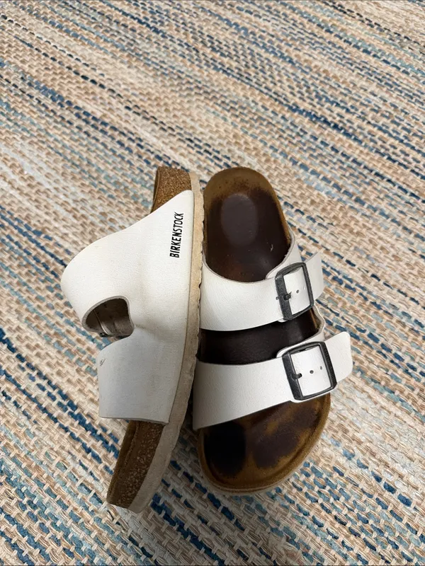 Birkenstock White Double Strap Birkenstocks - Image 3