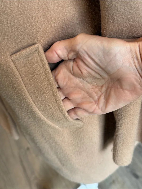 OLD NAVY Classic Camel Single-Button Wool-Blend Coat Size MP Minimalist Capsule - Image 4