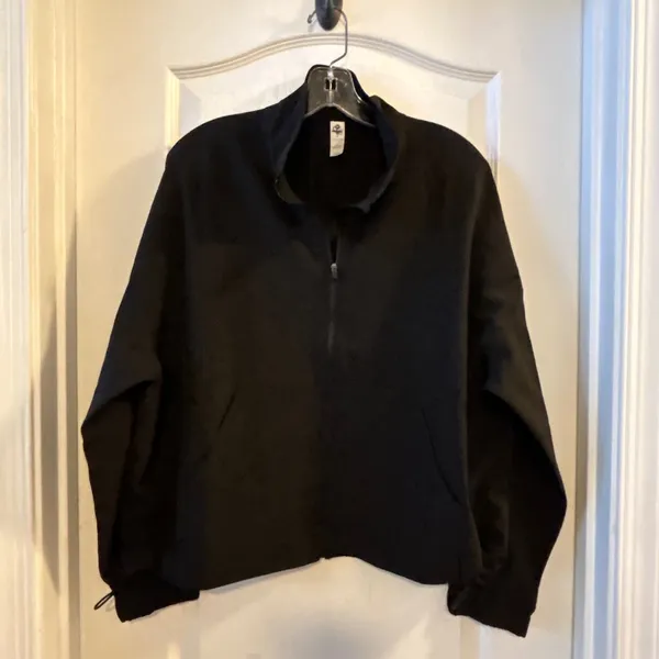 90 Degree Black Full‎ Zip Mock Neck Jacket Athletic Sporty Casual Size L - Image 5