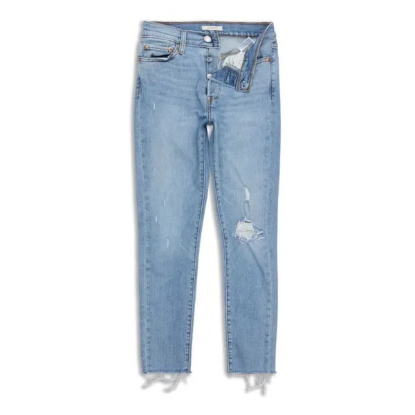 ✨Levi’s Wedgie Skinny Light Wash Button Fly Raw Hem Sz 26 Jeans✨ - Image 4