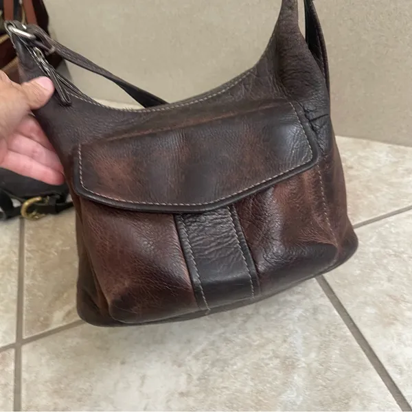 Vintage Fossil Messenger Bag, Crossbody Bag~ Dark Brown Leather STRAP HAS‎ wear - Image 13