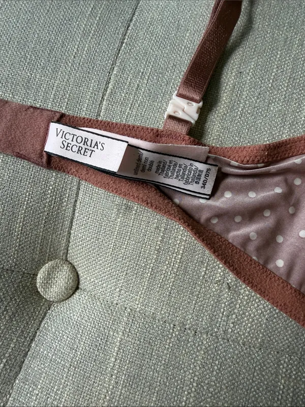 Victoria’s Secret Unlined Demi Bra Orange Polka-Dot Size 34D - Image 4