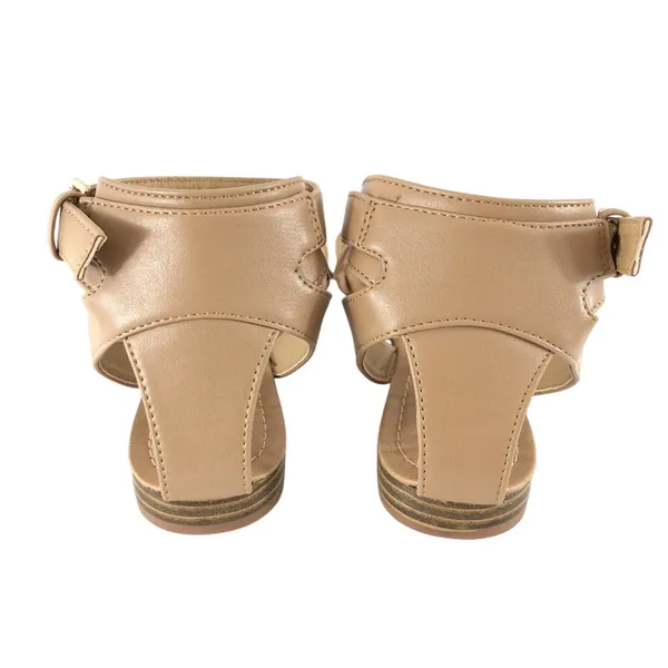 Dream Pairs Womens Sandals Faux Leather Beige Strappy Buckle Ankle Strap Size 8 - Image 3
