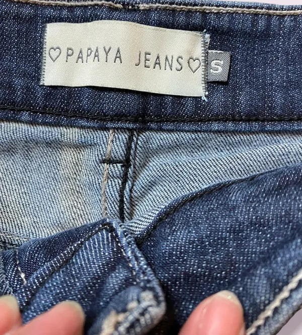 Papaya Y2K side zip low rise jean shorts - Image 3