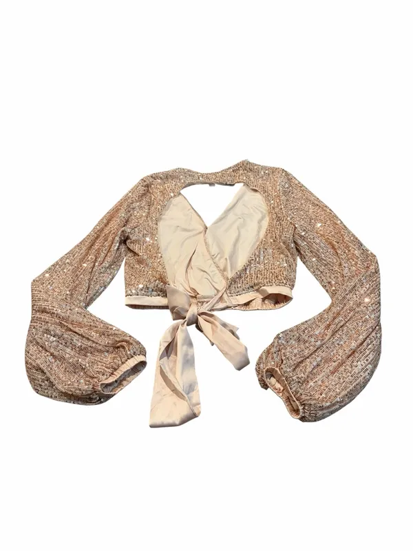 MABLE sequin crop top with tie back - Image 4
