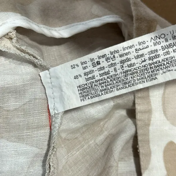 Zara Linen Blend Camo True Wrap Mini Cargo Skirt 9189/034/743 Medium Beige White - Image 8