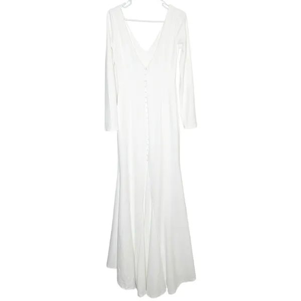 NWT Lulus Feeling of Forever Maxi Dress Bridal Bride Women's White Size Medium - Image 4