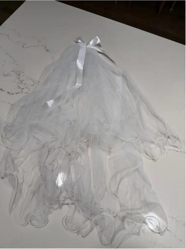 NEW Lighted Bride Veil Pearls 23.6-31.5 In Tier Wedding Veil Bachelorette - Image 4