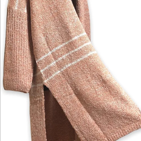 Essue Long Open Front Cardigan Sweater Blush White Size S - Image 4