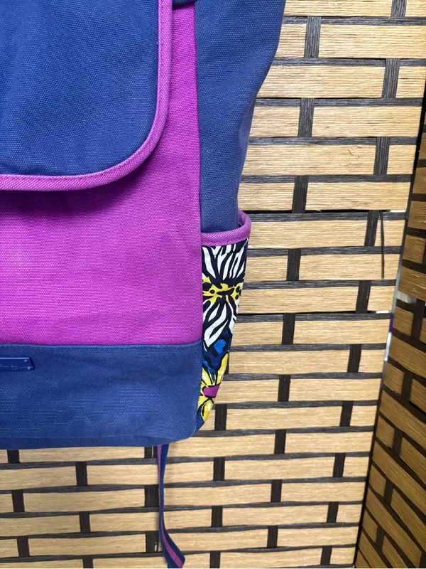 Vera Bradley Purple And Navy Backpack - Image 5