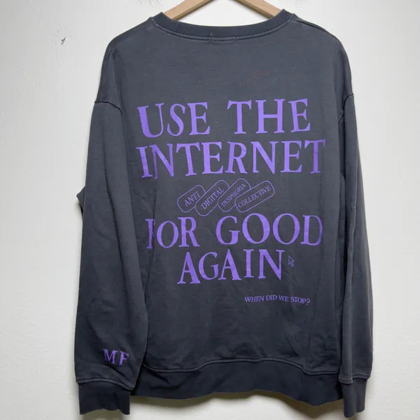 The Mayfair Group Womens 100% Cotton Sweatshirt OS Grey Anti Digital Dysphoria - Image 7