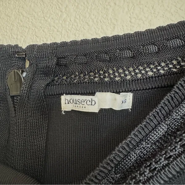 HOUSE OF CB 'Lilla' Black Openwork Knit Midi Dress‎ NWOT size S - Image 6