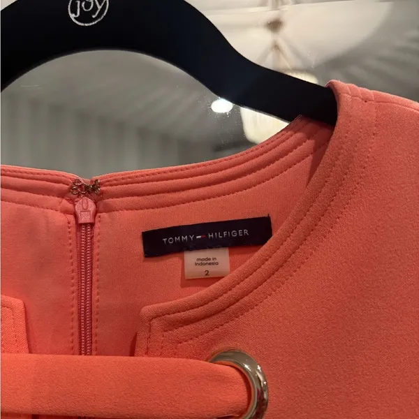 Tommy Hilfiger Coral Ponte Shift Dress Size 2 Office Work Event - Image 3