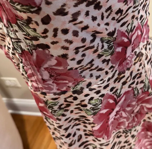 Princess Polly Strapless Mini Dress Leopard Floral Brown Pink M 8 Lined Sexy - Image 5