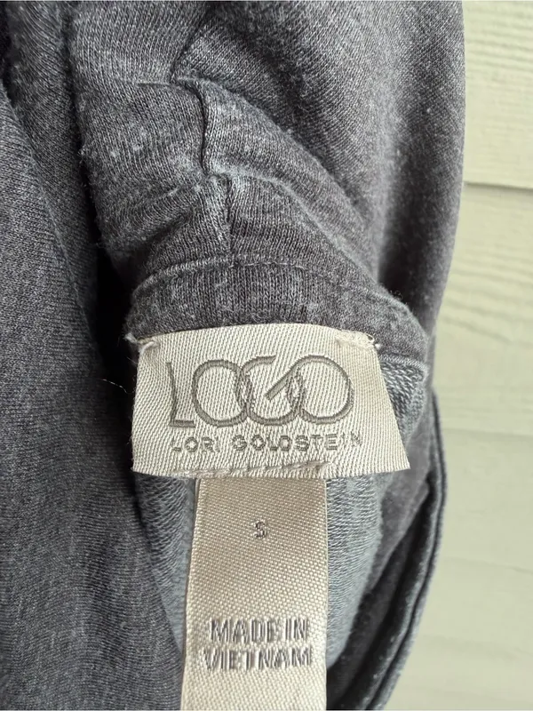 LOGO by Lori Goldstein Gray hoodie Sweatshirt with Drawstring - Image 5