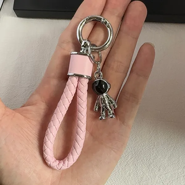Astronaut Charm Car Keychain for Men Women Braided Rope Bag Charm Key Rings - Image 4