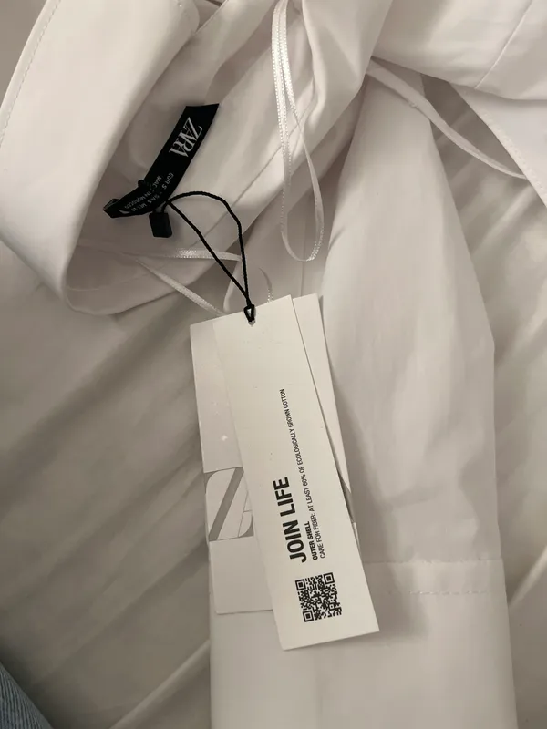 Zara NWT White Wrap Crop Top - Image 5
