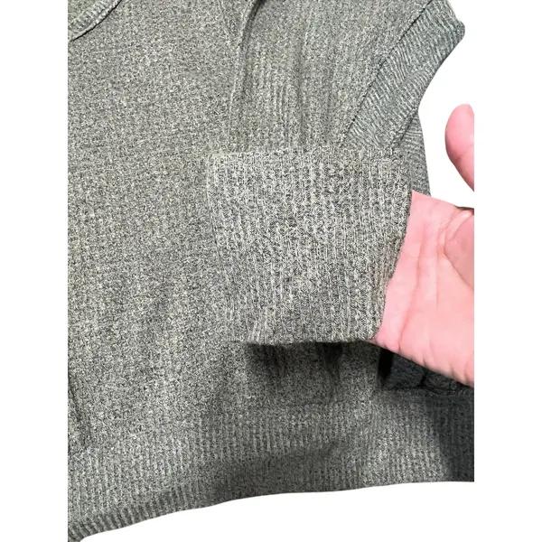 Free People We The Free Santa Clara Thermal Top Olive Green Waffle Knit Medium - Image 6
