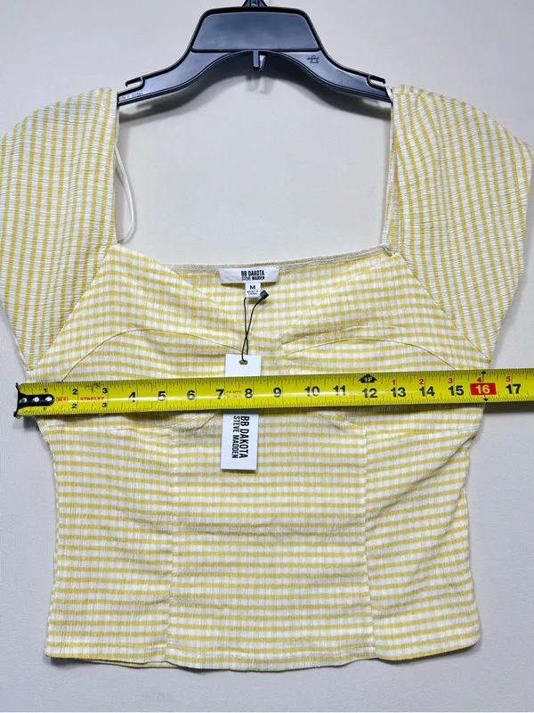 BB dakota By steve madden gingham To Me top in sushine mwr size medium - Image 2