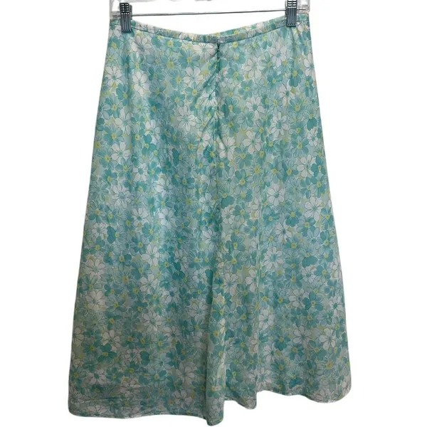 Tyler Boe Aqua Daisy Floral Midi Skirt Cottage Fairy Coastal Granddaughter‎ Sz 8 - Image 4