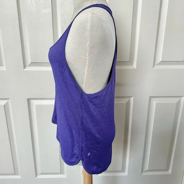LULULEMON Tank Top Purple Lightweight Racerback Striped - Image 3