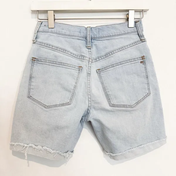 Madewell Mid Length Shorts Size 23 Blue Light Wash High Rise Preppy Coastal Chic - Image 10