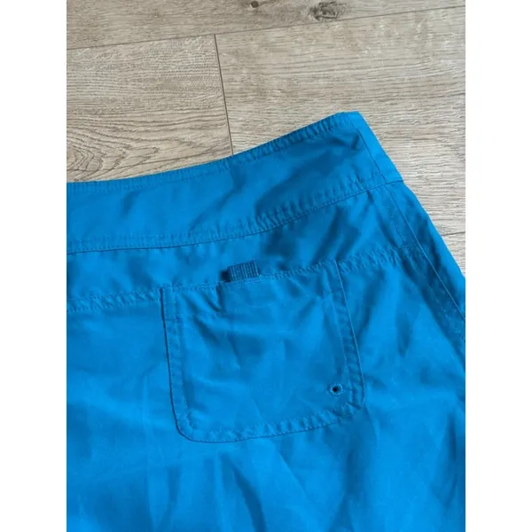 THE NORTH FACE size 12 women's REVERSIBLE Swim Board Shorts Blue/Green Plaid - Image 9