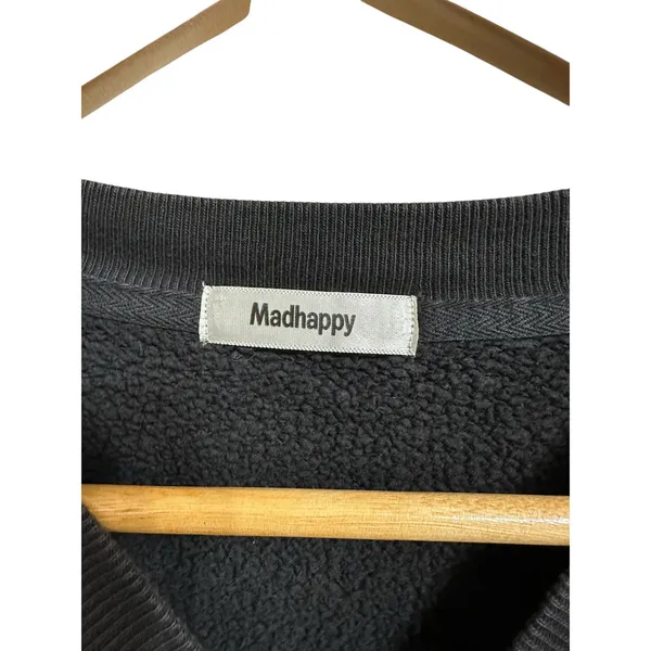 Madhappy Heavy‎ Cotton Mineral Wash Charcoal Grey Sweatshirt M streetwear - Image 3