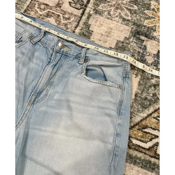 American Eagle Mom Straight Ripped Jean Blue Size 4 - Image 7