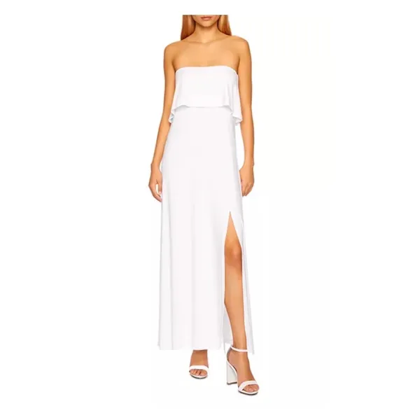 Susana Monaco White‎ Strapless Maxi Dress Side Slit Resort Formal Size S NWOT - Image 2