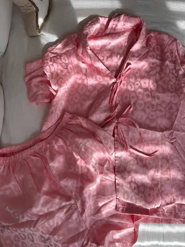 Amazon Leopard Satin Pj Set Multi - Image 2
