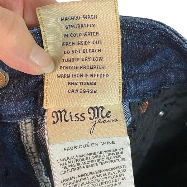 New Miss Me Jeans Womens Size 26 skinny dark Denim Embellished stitched‎ Pockets - Image 11