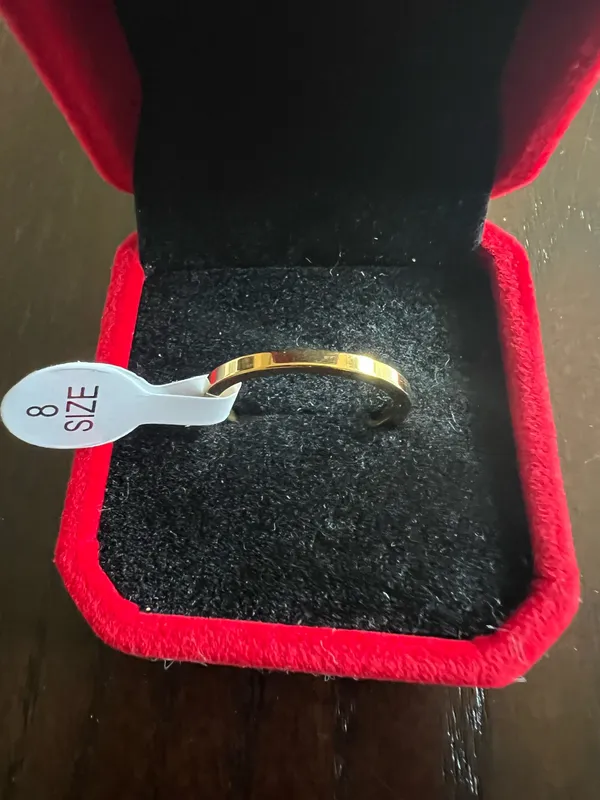 Women’s 10k Gold Plated 2mm Band Size 8 - Image 2
