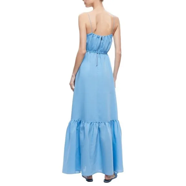 NWT Alice + Olivia Jayda ruffled Lyocell-blend voile maxi dress Blue‎ Sz 2 $495 - Image 2