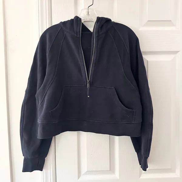 Lululemon Navy Blue Scuba Oversized Half Zip Hoodie XS/S LW3DM4S - Image 7