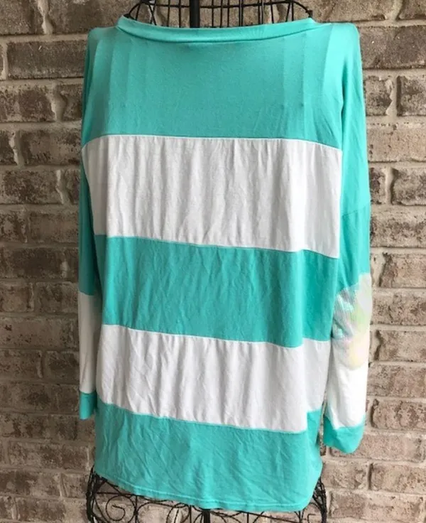 Pink Owl Apparel Color Block Top Sequins Retro - Image 3