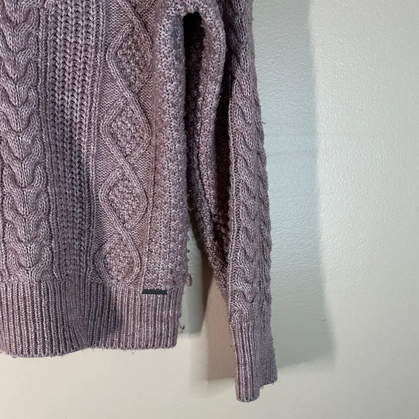Abercrombie & Fitch Lilac Cable Knit Sweater - Image 6