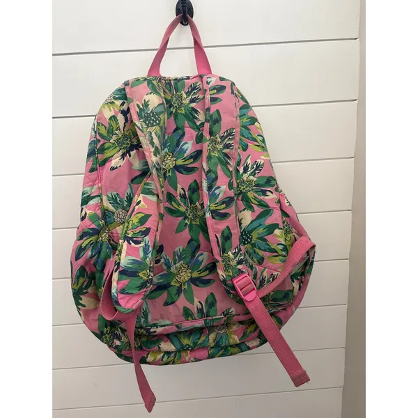 Vera Bradley Quilted Backpack Pink Floral Tropical Print School Travel‎ Bag - Image 4